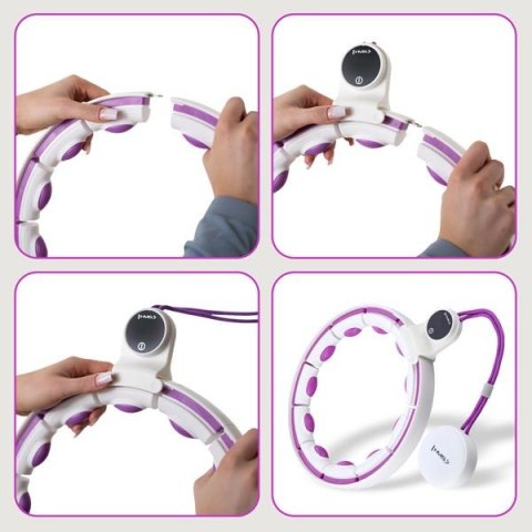 ZESTAW HULA HOP MAGNETYCZNY WHITE/VIOLET HHM17 Z LICZNIKIEM HMS + PAS WYSZCZUPLAJĄCY BR163 BLACK ZESTAW HULA HOP MAGNETYCZNY WHITE/VIOLET HHM17 Z LICZNIKIEM HMS + PAS WYSZCZUPLAJĄCY BR163 BLACK