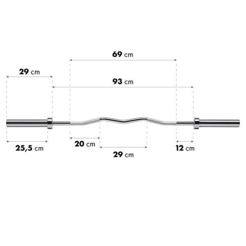 GOL200 + (ZG 1000B) GRYF OLIMPIJSKI ŁAMANY 13.5KG 1500MM HMS PREMIUM