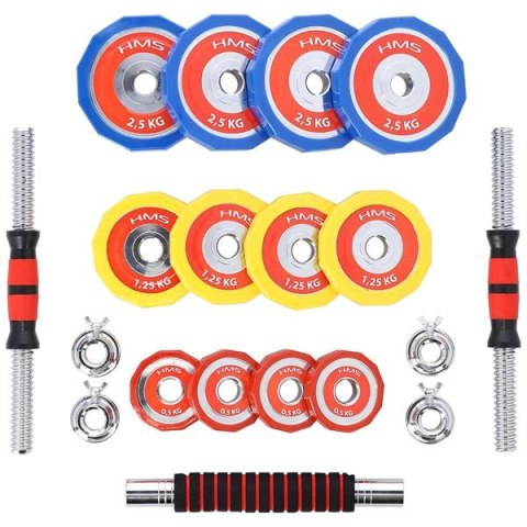 SKC20 SZTANGIELKI-SZTANGA W WALIZCE KOLOROWE 2x10KG HMS SKC20 SZTANGIELKI-SZTANGA W WALIZCE KOLOROWE 2x10KG HMS