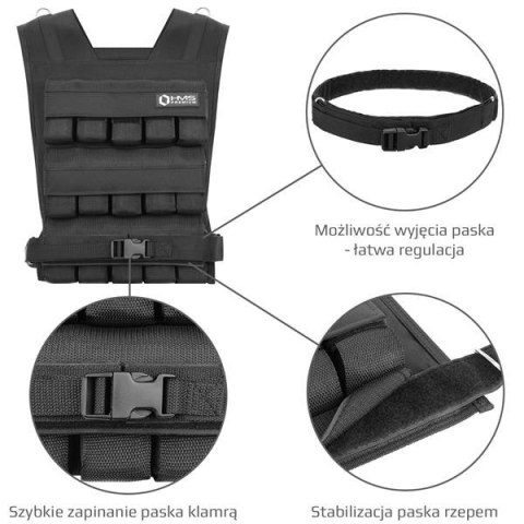 KTO30 KAMIZELKA TRENINGOWA Z OBCIĄŻENIEM 30 KG HMS PREMIUM