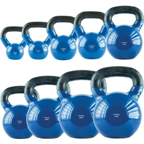 KNV06 BLUE KETTLEBELL ŻELIWNY POKRYTY WINYLEM HMS