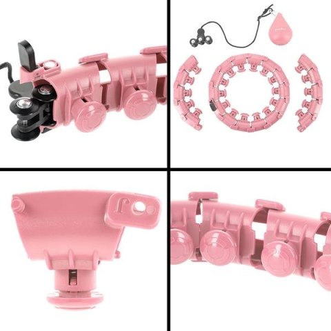ZESTAW HULA HOP HHW01 PINK Z WYPUSTKAMI I OBCIĄŻNIKIEM HMS + PAS BR163 RED
