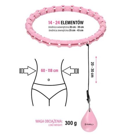 ZESTAW HULA HOP HHW02 LIGHT PINK Z WYPUSTKAMI I OBCIĄŻNIKIEM HMS + PAS BR163 RED ZESTAW HULA HOP HHW02 LIGHT PINK Z WYPUSTKAMI I OBCIĄŻNIKIEM HMS + PAS BR163 RED