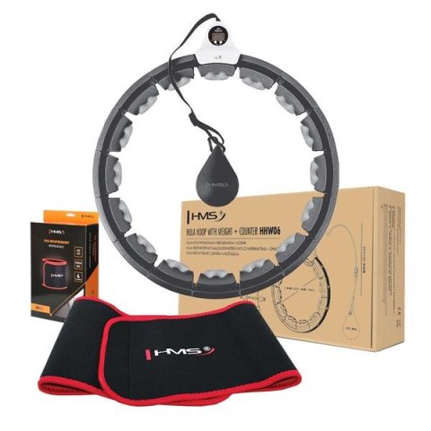 ZESTAW HULA HOP HHW06 BLACK Z PIŁKĄ GRAWITACYJNĄ I LICZNIKIEM HMS + PAS BR163 RED ZESTAW HULA HOP HHW06 BLACK Z PIŁKĄ GRAWITACYJNĄ I LICZNIKIEM HMS + PAS BR163 RED