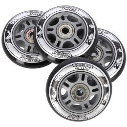 PU 80x24 82A CZARNE (4 szt.) + ABEC-9 (8 szt.) ZESTAW NILS EXTREME