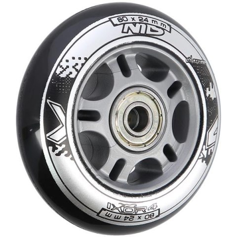 PU 80x24 82A CZARNE (4 szt.) + ABEC-9 (8 szt.) ZESTAW NILS EXTREME