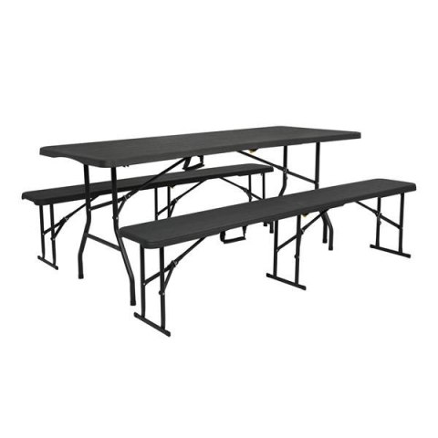 NC3404 SKŁADANA ŁAWKA OGRODOWA 183 CM ANTRACYT NILS CAMP