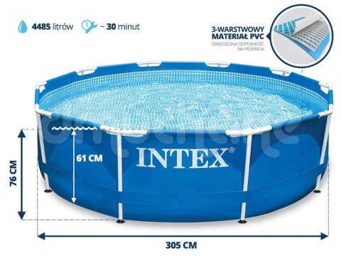 Basen ogrodowy stelażowy 305 x 76 cm 9w1 INTEX 28202