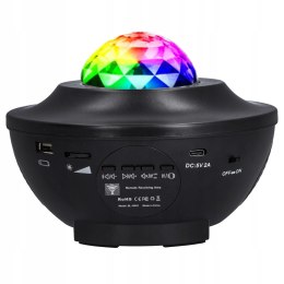 PROJEKTOR GWIAZD lampka nocna rzutnik nieba LED bluetooth głośnikiem pilot