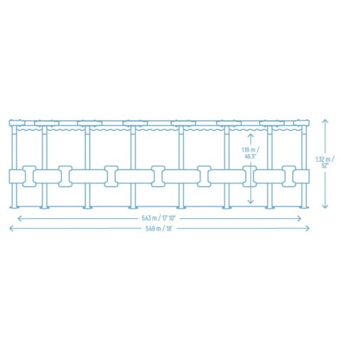 Basen ogrodowy stelażowy 549 x 132 cm 11w1 Bestway 561KC
