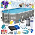 Basen ogrodowy stelażowy 549 x 274 x 122 cm 17w1 Bestway 56710