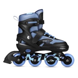 NA0189 ZESTAW LED ŁYŻWOROLKI OCHRANIACZE MOONBEAM NIEBIESKIE ROZM. L(39-42) NILS EXTREME