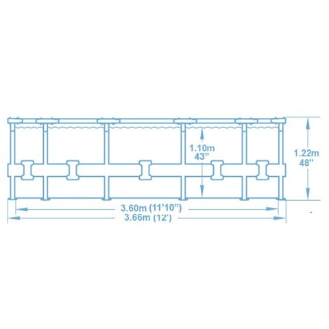 Basen ogrodowy stelażowy 366 x 122 cm 18w1 Bestway 56420 + maszynka do baniek GRATIS