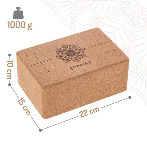 ZESTAW DO JOGI HMS CORK MATA TPE YM11 + KOSTKA KJ02 + PASEK SJ02