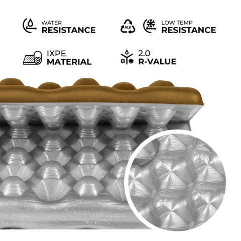 NC17105 MATA KEMPINGOWA DO SIEDZENIA Z PODBICIEM ALUMINIOWYM +IXPE 40 CM BRĄZOWA NILS CAMP