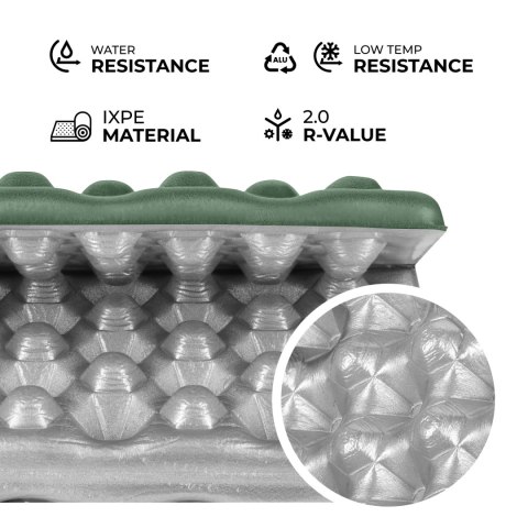 NC17105 MATA KEMPINGOWA DO SIEDZENIA Z PODBICIEM ALUMINIOWYM +IXPE 40 CM ZIELONA NILS CAMP