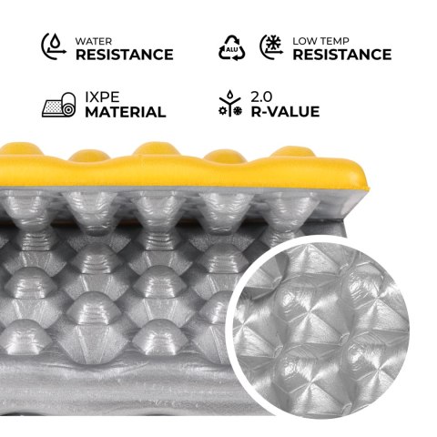 NC17105 MATA KEMPINGOWA DO SIEDZENIA Z PODBICIEM ALUMINIOWYM +IXPE 40 CM ŻÓŁTA NILS CAMP