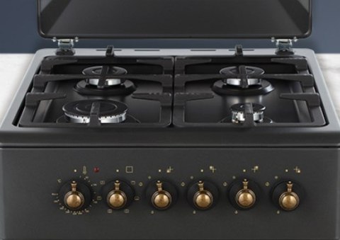 Kuchnia gazowo-elektryczna Retro Designe MPM-56-KRM-13 czarna