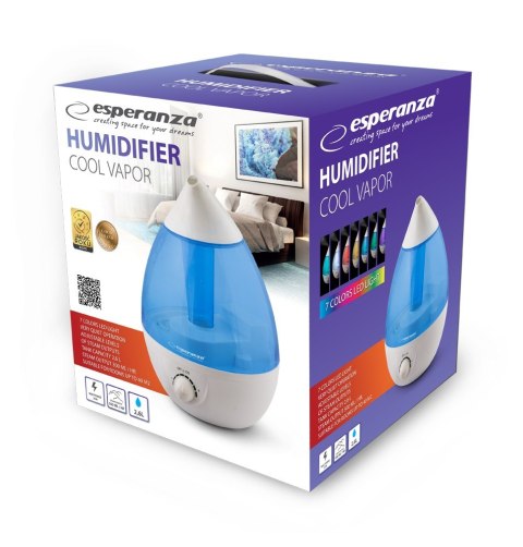 Nawilżacz powietrza Esperanza COOL VAPOR EHA005 (25W; kolor niebieski) (WYPRZEDAŻ) Nawilżacz powietrza Esperanza COOL VAPOR EHA005 (25W; kolor niebieski) (WYPRZEDAŻ)