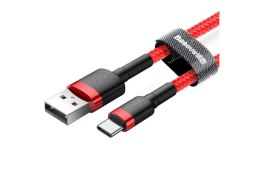 Kabel Baseus Cafule CATKLF-C09 (USB 2.0 - USB typu C ; 2m; kolor czarno-czerwony)