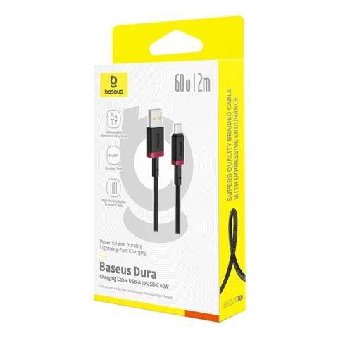 Kabel Baseus Dura USB-Typ C 60W 1m (czerwono-czarny)