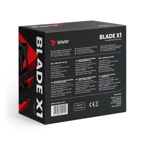 SAVIO ZESTAW WENTYLATORÓW 4 X 120MM 4-PIN PWM BLADE SET