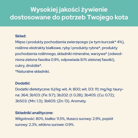 Purina Cat Chow Hairball z kurczakiem i zieloną fasolką w sosie - mokra karma dla kota - 85 g