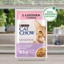Purina Cat Chow Sensitive z łososiem i cukinią w sosie - mokra karma dla kota - 85 g