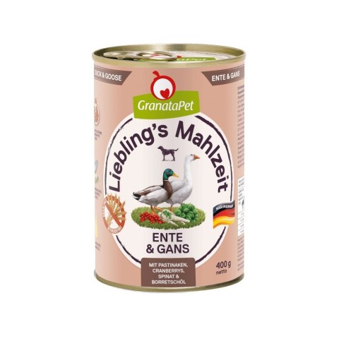 GranataPet Liebling´s Mahlzeit kaczka i gęś mokra karma dla psa 800g