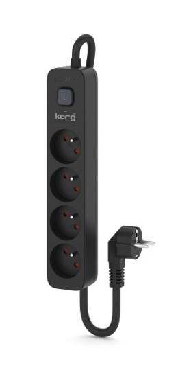 Listwa zasilająca KERG z wyłącznikiem-4 gniazda 16A 5m ; czarny