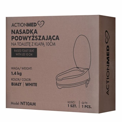 Nasadka podwyższająca na toaletę z klapą 10cm Nasadka podwyższająca na toaletę z klapą 10cm