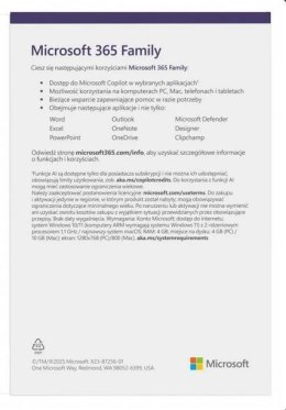 Microsoft 365 Family Polish EuroZone Subscr