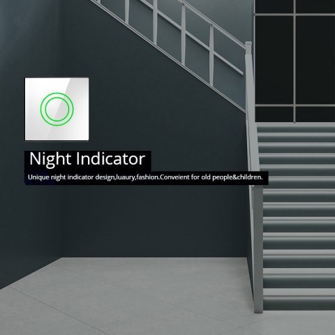 MACLEAN DOTYKOWY WŁĄCZNIK ŚWIATŁA POJEDYNCZY SCHODOWO-KRZYŻOWY BIAŁY MCE710W