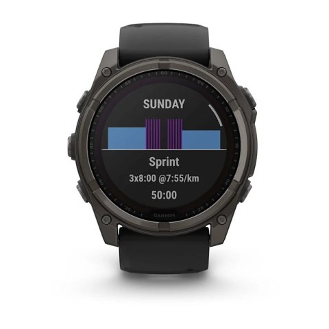 Zegarek sportowy Garmin Fenix 8 Solar Sapphire Titanium Carbon Grey DLC 51mm Czarny Zegarek sportowy Garmin Fenix 8 Solar Sapphire Titanium Carbon Grey DLC 51mm Czarny