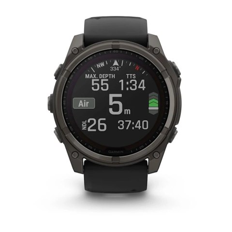 Zegarek sportowy Garmin Fenix 8 Solar Sapphire Titanium Carbon Grey DLC 51mm Czarny Zegarek sportowy Garmin Fenix 8 Solar Sapphire Titanium Carbon Grey DLC 51mm Czarny