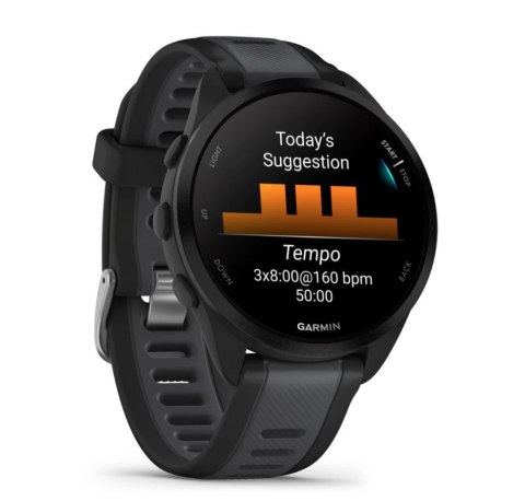 Zegarek sportowy Garmin Forerunner 165 AMOLED 43mm Czarny