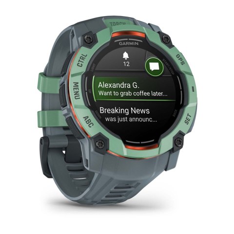 Zegarek sportowy Garmin Instinct 3 AMOLED 50mm Neotropic Twilight Zielony Zegarek sportowy Garmin Instinct 3 AMOLED 50mm Neotropic Twilight Zielony