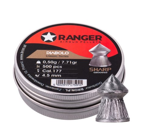 Śrut 4,5 mm RANGER Diabolo Classic Sharp Grooved szpic molet. 500 szt. 0,50 g