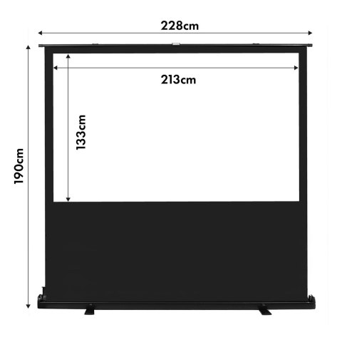 MACLEAN PRZENOŚNY EKRAN PROJEKCYJNY, KOMPAKTOWY, PODŁOGOWY, 100", 16:10 MC-213
