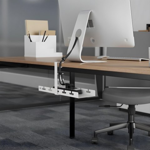 MACLEAN ORGANIZER PODBIURKOWY NA KABLE, MAX. OBCIĄŻENIE 5KG, BIAŁY MC-105 W