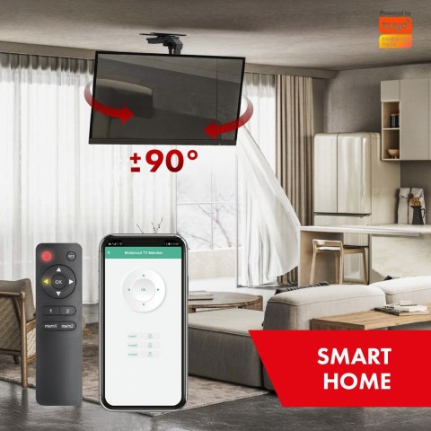MACLEAN UCHWYT ELEKTRYCZNY DO TV, SUFITOWY, TUYA, MAX. VESA 800X400, REG. W POZ. +90°~-90°, DLA TV 43-86", MAX. 45KG MC-109 T MACLEAN UCHWYT ELEKTRYCZNY DO TV, SUFITOWY, TUYA, MAX. VESA 800X400, REG. W POZ. +90°~-90°, DLA TV 43-86", MAX. 45KG MC-109 T