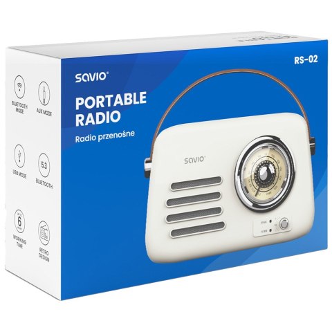 SAVIO RADIO PRZENOŚNE BIAŁE RS-02 SAVIO RADIO PRZENOŚNE BIAŁE RS-02
