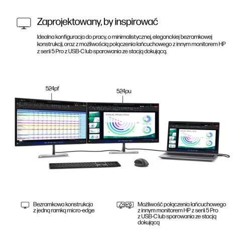 MONITOR HP LED 23,8" S5 Pro 524pf (9D9L6UT)