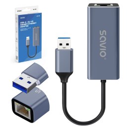 SAVIO ADAPTER USB-A - RJ-45 GIGABIT ETHERNET AK-83