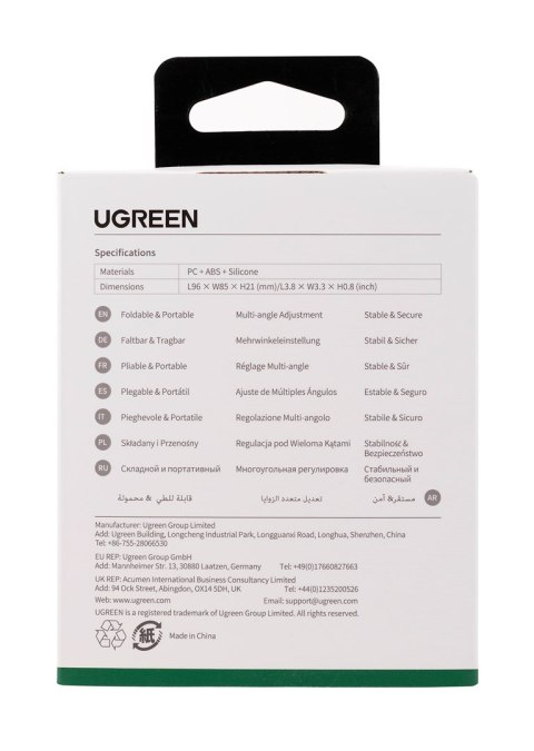 Ugreen podstawka biurkowa na telefon 95 x 85 mm LP106 (biały) Ugreen podstawka biurkowa na telefon 95 x 85 mm LP106 (biały)