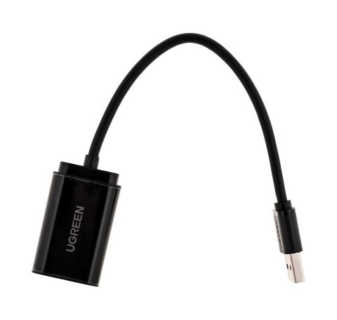 Ugreen zewnętrzna karta dźwiękowa adapter USB -3,5 mm mini jack 15cm (czarny) Ugreen zewnętrzna karta dźwiękowa adapter USB -3,5 mm mini jack 15cm (czarny)