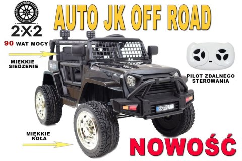 JEEP NA AKUMULATOR "JK OFF ROAD", MIĘKKIE KOŁA, MIĘKKIE SIEDZENIE/LL555