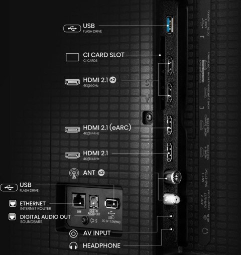 Telewizor 65" Hisense 65U7Q Mini-LED UHD 4K SmartOS Czarny