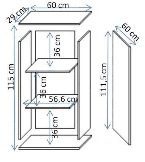 Witryna wisząca S2 SOHO 60x29x112 kaszmir+ czarny