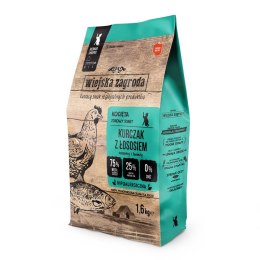 Wiejska Zagroda Kurczak z łososiem karma sucha dla kota 1,6kg